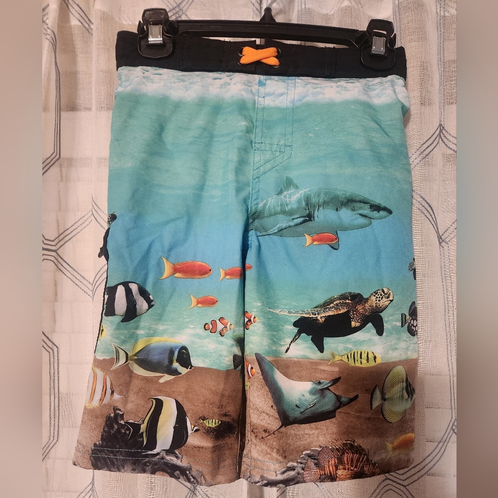 Wonder Nation Black and Blue Swim Shorts